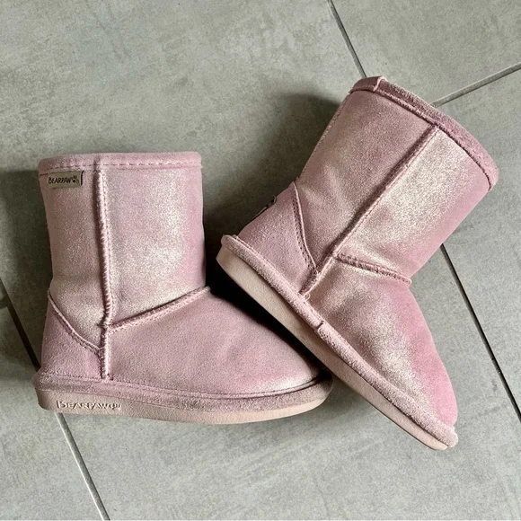BearPaw Shoes Bearpaw Pink Glitter Suede Boot With Wool Lining